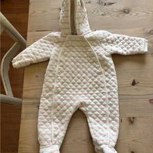 Nordstrom Quilted Kids Footie - Pink and Cream